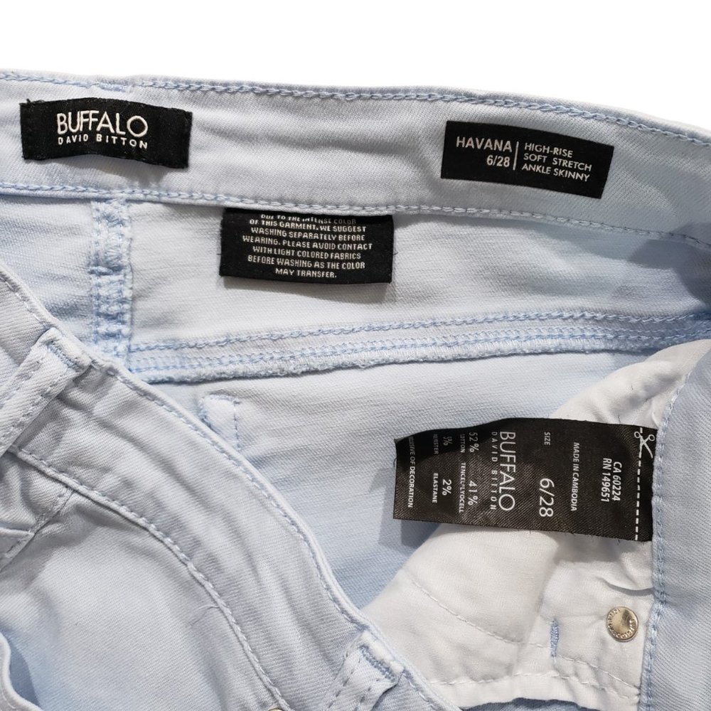 Buffalo Women Jeans Size 6 Light Blue Soft Hi Rise Stretch Skinny Like New - Picture 4 of 10